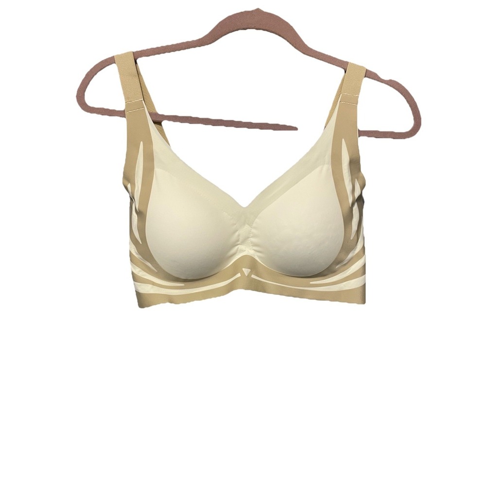 Beige Bra Seamless 4 Hook Back 40 D Adjustable Straps As Seen On TV  supporting